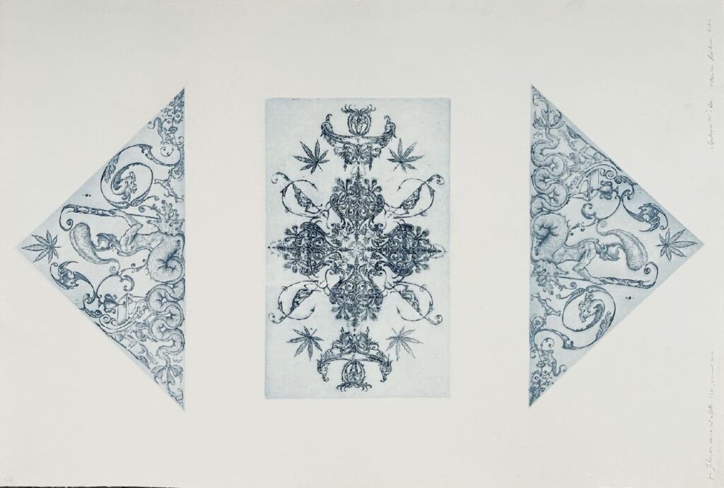 Etching on three plates