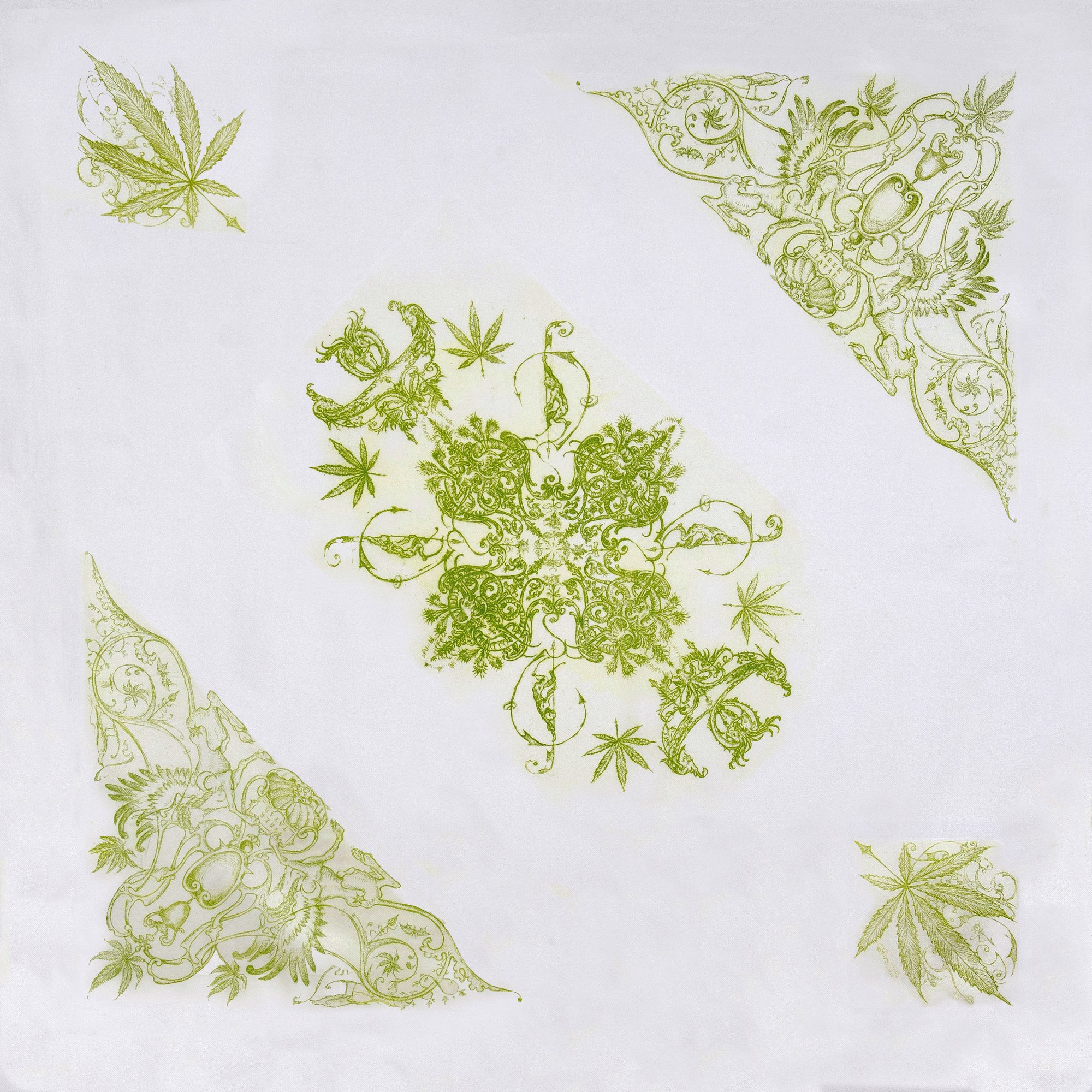 Scarf, etching on Como silk