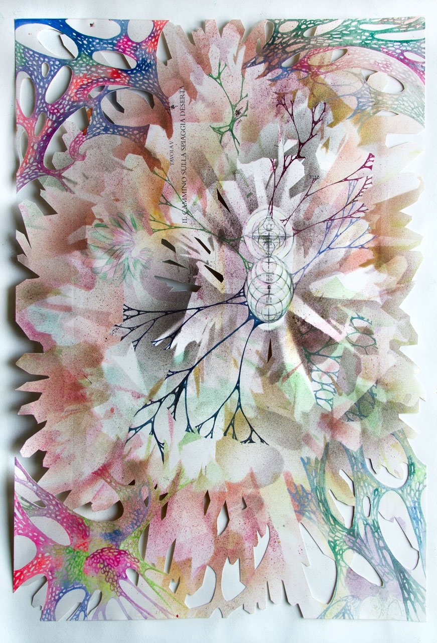 Utopie Elettriche, work on cut paper