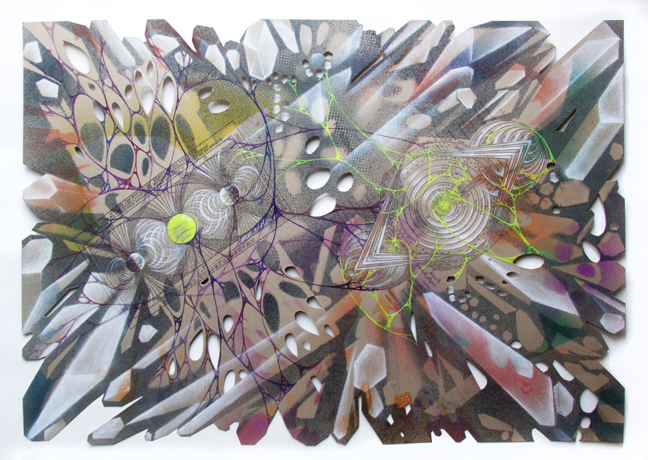 Utopie Elettriche, work on cut paper